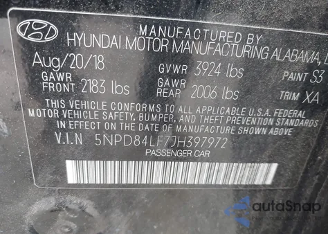 2018 Hyundai Elantra Value Edition из США, поврежденный, VIN 5NPD84LF7JH397972